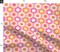 Retro Geometric Floral 60S 70S Pink Orange Spring Custom Printed Fabric by Spoonflower Various Fabrics by the Yard or Fat Quarter